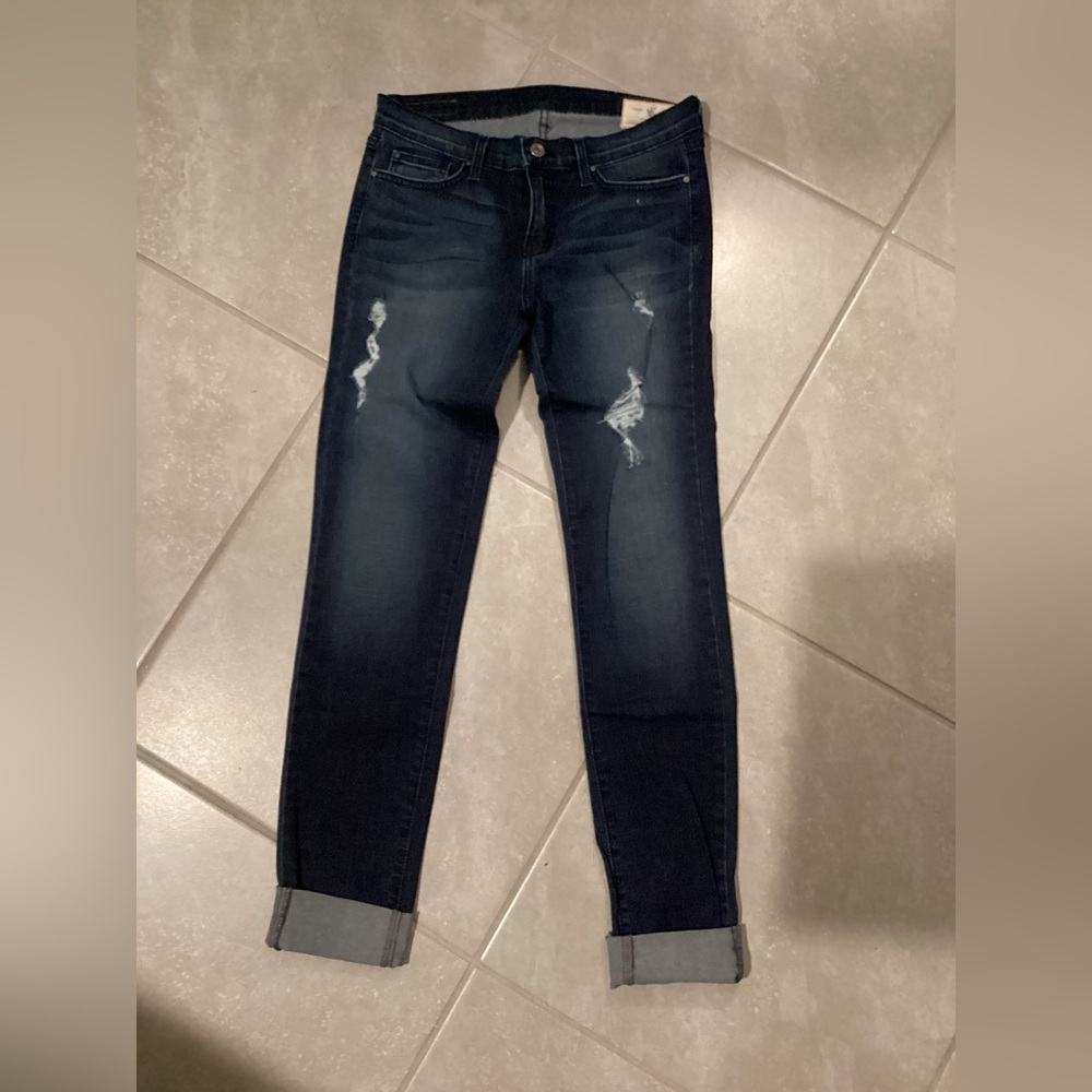 Angry Rabbit Dark Blue Distressed Ankle Jeans